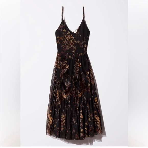 Aritzia Pleated Floral Wrap Dress - Picture 1 of 5